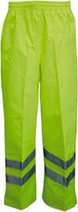 Viking - Size 3XL, High Visibility Lime, Rain, Wind Resistant Pants - No Pockets - Industrial Tool & Supply