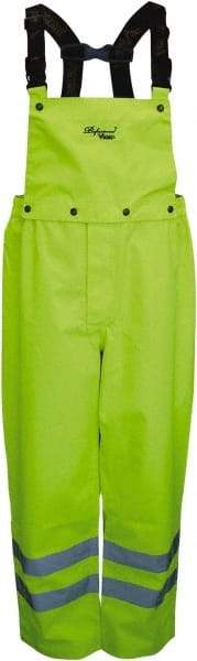 Viking - Size 3XL, High Visibility Yellow, Rain, Wind Resistant Bib Overall - No Pockets - Industrial Tool & Supply