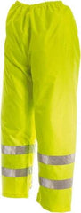 Viking - Size 2XL, High Visibility Lime, Rain, Wind Resistant Pants - No Pockets - Industrial Tool & Supply