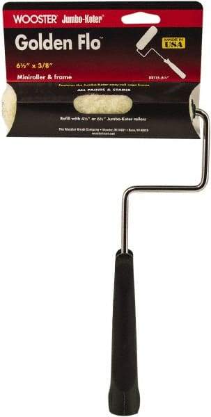 Wooster Brush - 11" Long, 3/8" Nap, Mini Knit - 6-1/2" Wide, Steel Frame, Includes Roller Cover & Frame - Industrial Tool & Supply