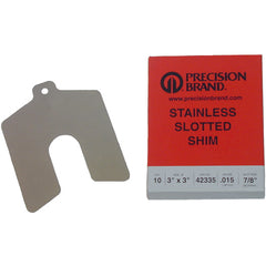 2X2 .020 SLOTTED SHIM PACK OF 10 - Industrial Tool & Supply