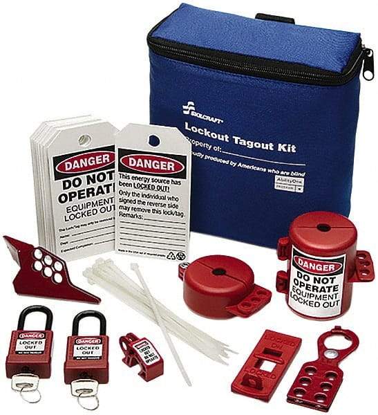 Ability One - 29 Piece Electrical & Valve Lockout Kit - Keyed Differently, Comes in Carrying Case - Industrial Tool & Supply