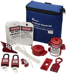 Ability One - 29 Piece Electrical & Valve Lockout Kit - Keyed Differently, Comes in Carrying Case - Industrial Tool & Supply
