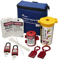 Ability One - 27 Piece Lockout Tagout Kit - Keyed Differently, Comes in Carrying Case - Industrial Tool & Supply