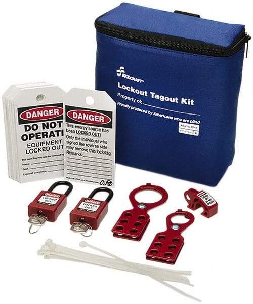 Ability One - 26 Piece Lockout Tagout Kit - Keyed Differently, Comes in Carrying Case - Industrial Tool & Supply