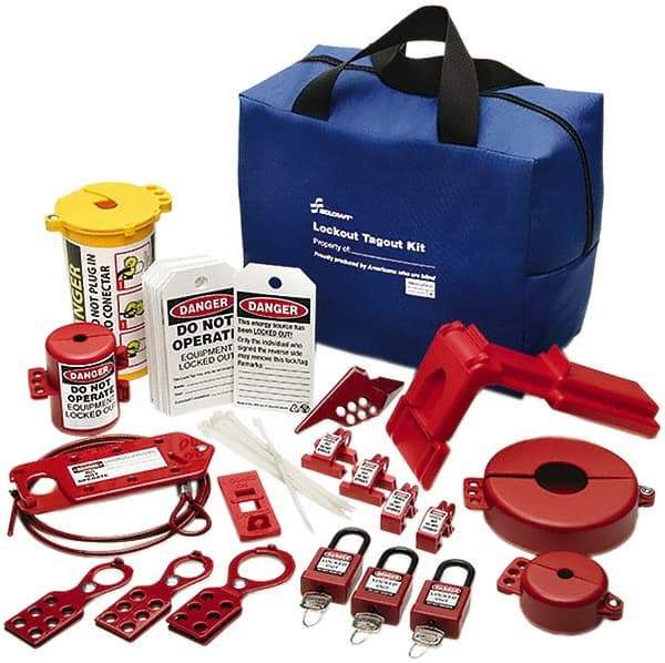 Ability One - 39 Piece Electrical & Valve Lockout Kit - Keyed Differently, Comes in Carrying Case - Industrial Tool & Supply