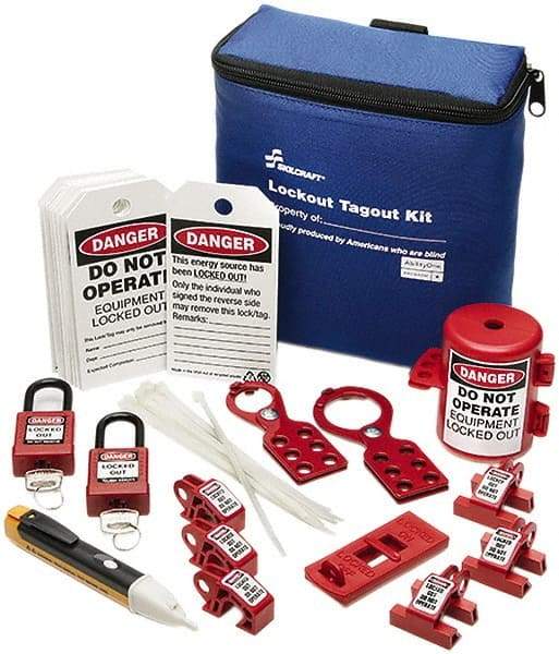 Ability One - 35 Piece Electrical Lockout Kit - Keyed Differently, Comes in Carrying Case - Industrial Tool & Supply