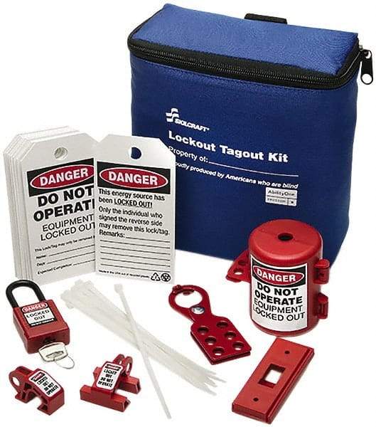 Ability One - 27 Piece Electrical Lockout Kit - Keyed Differently, Comes in Carrying Case - Industrial Tool & Supply