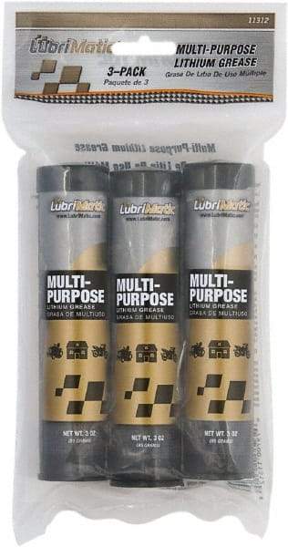 LubriMatic - 3 oz Cartridge Lithium General Purpose Grease - Black, 280°F Max Temp, NLGIG 1-1/2, - Industrial Tool & Supply