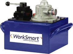 Value Collection - 10,000 psi Air-Hydraulic Pump & Jack - 3 Gal Oil Capacity, Manual Valve, Use with Double Acting Cylinders, Advance, Hold & Retract - Industrial Tool & Supply