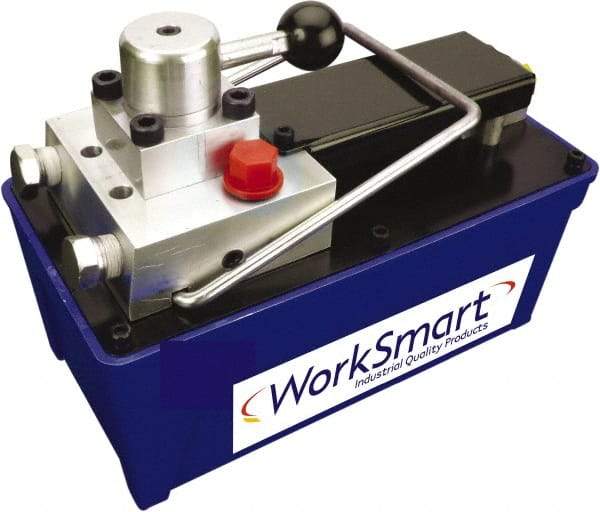 Value Collection - 10,000 psi Air-Hydraulic Pump & Jack - 91.5 Cu In Oil Capacity, Use with Double Acting Cylinders, Advance, Hold & Retract - Industrial Tool & Supply