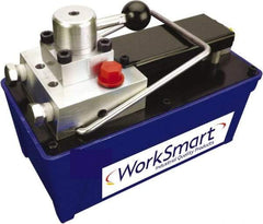 Value Collection - 10,000 psi Air-Hydraulic Pump & Jack - 91.5 Cu In Oil Capacity, Use with Double Acting Cylinders, Advance, Hold & Retract - Industrial Tool & Supply