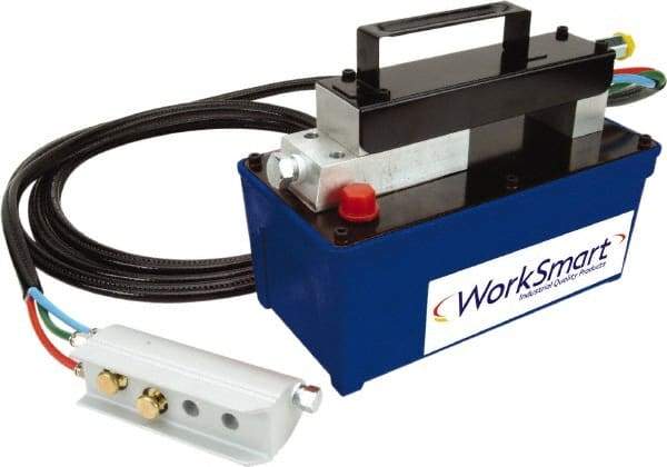Value Collection - 10,000 psi Air-Hydraulic Pump & Jack - 91.5 Cu In Oil Capacity, Use with Single Acting Cylinders, Advance, Hold & Retract - Industrial Tool & Supply