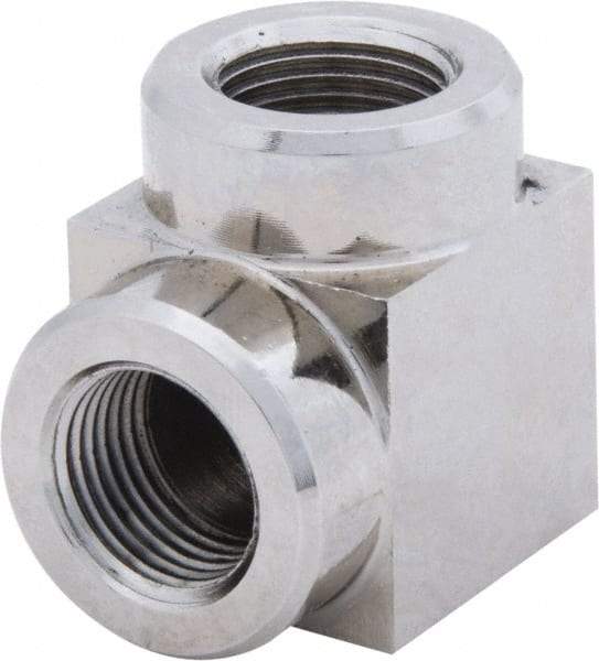 Value Collection - 3/8 Female NPTF Nickel Plated Steel Hydraulic Hose Female Elbow - 10,000 psi, 6 GPM - Industrial Tool & Supply
