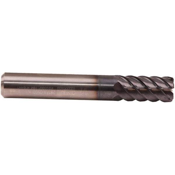 Emuge - 16mm Diam, 32mm LOC, 8 Flute Solid Carbide Roughing & Finishing End Mill - TiAlN Finish, 92mm OAL, 16mm Shank Diam, Cylindrical Shank, 50° Helix, Long Length - Industrial Tool & Supply