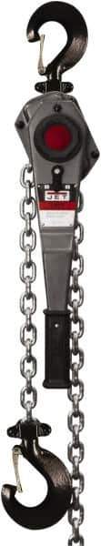 Jet - 6,000 Lb Lifting Capacity, 20' Lift Height, Lever with Overload Protection Hoist - Made from Chain, 82 Lb Avg Pull to Lift Rated Load - Industrial Tool & Supply