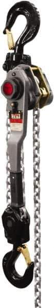 Jet - 12,000 Lb Lifting Capacity, 15' Lift Height, Lever with Overload Protection Hoist - Made from Chain, 64 Lb Avg Pull to Lift Rated Load - Industrial Tool & Supply