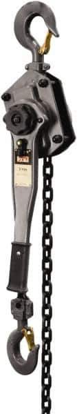 Jet - 6,000 Lb Lifting Capacity, 10' Lift Height, Lever Hoist - Made from Chain, 71 Lb Avg Pull to Lift Rated Load - Industrial Tool & Supply