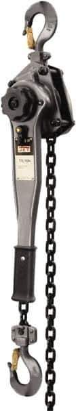 Jet - 3,000 Lb Lifting Capacity, 20' Lift Height, Lever Hoist - Made from Chain, 49 Lb Avg Pull to Lift Rated Load - Industrial Tool & Supply
