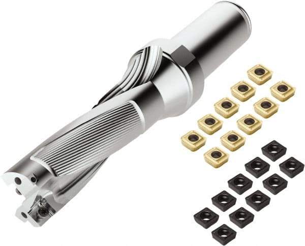Seco - 47.75mm Max Drill Depth, 3xD, 5/8" Diam, Indexable Insert Drill - 2 Inserts, 1" Shank Diam, Weldon Flat Shank - Industrial Tool & Supply