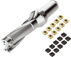 Seco - 47.75mm Max Drill Depth, 3xD, 5/8" Diam, Indexable Insert Drill - 2 Inserts, 1" Shank Diam, Weldon Flat Shank - Industrial Tool & Supply