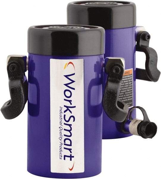 Value Collection - 75 Ton, 6.14" Stroke, 98.85 Cu In Oil Capacity, Portable Hydraulic Single Acting Cylinder - 16.1 Sq In Effective Area, 11.22" Lowered Ht., 18.36" Max Ht., 4.53" Cyl Bore Diam, 3.74" Plunger Rod Diam, 10,000 Max psi - Industrial Tool & Supply