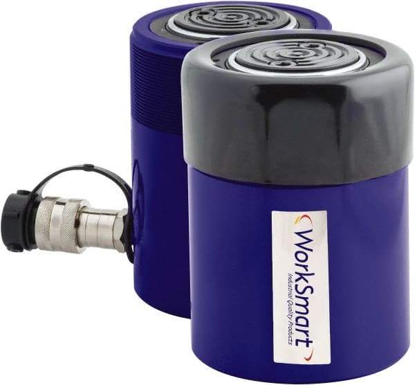 Value Collection - 55 Ton, 2.01" Stroke, 21.97 Cu In Oil Capacity, Portable Hydraulic Single Acting Cylinder - 10.98 Sq In Effective Area, 6.93" Lowered Ht., 8.94" Max Ht., 3.74" Cyl Bore Diam, 3.15" Plunger Rod Diam, 10,000 Max psi - Industrial Tool & Supply