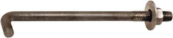 Import - 5/8-11, 12" OAL Bent Anchor Bolt - Grade 2 Steel - Industrial Tool & Supply