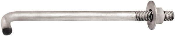 Import - 1/2-13, 16" OAL Bent Anchor Bolt - Grade 2 Steel - Industrial Tool & Supply