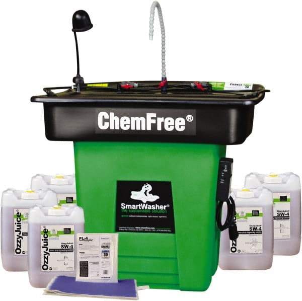 CRC - Free Standing Water-Based Parts Washer - 25 Gal Max Operating Capacity, HDPE Tank, 42" High x 47" Long x 38" Wide, 110 Input Volts - Industrial Tool & Supply