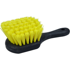 8″ - Utility Scrub Brush, Recycled PET Fill, Short Handle, Foam Block - Industrial Tool & Supply