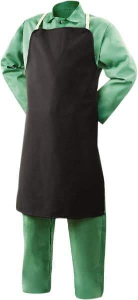 Steiner - 24 x 36" Flame Resistant/Retardant Bib Apron - Cotton, 9 oz Material, Black, Strap Closure - Industrial Tool & Supply