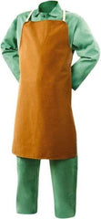 Steiner - 24 x 36" Flame Resistant/Retardant Bib Apron - Cotton, 12 oz Material, Brown, Strap Closure - Industrial Tool & Supply