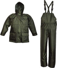 Viking - Size 3XL, Green, Rain Three Piece Suit - Detachable Hood, Hook & Loop Ankle, Hook & Loop Wrist - Industrial Tool & Supply