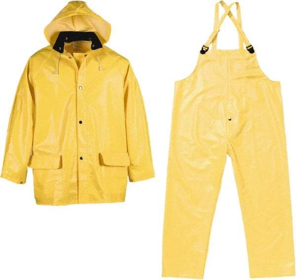 Viking - Size XL, Yellow, Chemical, Rain Three Piece Suit - Detachable Hood, Take Up Snaps Ankle, Take Up Snaps Wrist - Industrial Tool & Supply