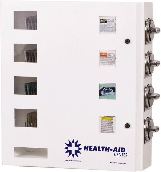 Synergy Management - Medical Vending Machines & Dispensers; Height (Inch): 21 ; Width (Inch): 20 ; Depth (Inch): 5-1/2 ; Number of Shelves: 4 ; Door Type: Manual Closing ; Shelf Type: Adjustable - Industrial Tool & Supply
