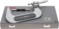 SPI - 5 to 6" Range, 0.00005" Resolution, Standard Throat IP65 Electronic Outside Micrometer - 0.0002" Accuracy, Ratchet Stop Thimble, Carbide-Tipped Face, LR44 Battery, Includes NIST Traceable Certification of Inspection - Industrial Tool & Supply