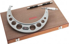 SPI - 8 to 9" Range, 0.0001" Graduation, Mechanical Outside Micrometer - Ratchet Stop Thimble, 5.12" Throat Depth, Accurate to 0.0002" - Industrial Tool & Supply