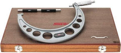 SPI - 7 to 8" Range, 0.0001" Graduation, Mechanical Outside Micrometer - Ratchet Stop Thimble, 4.61" Throat Depth, Accurate to 0.0002" - Industrial Tool & Supply