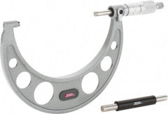 SPI - 4 to 5" Range, 0.0001" Graduation, Mechanical Outside Micrometer - Ratchet Stop Thimble, 2.88" Throat Depth, Accurate to 0.0002" - Industrial Tool & Supply