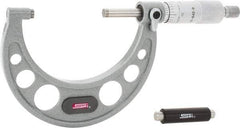 SPI - 2 to 3" Range, 0.0001" Graduation, Mechanical Outside Micrometer - Ratchet Stop Thimble, 1.93" Throat Depth, Accurate to 0.0002" - Industrial Tool & Supply