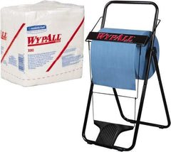 WypAll - X80 1/4 Fold Shop Towel/Industrial Wipes - Poly Pack, 12-1/2" x 12-1/2" Sheet Size, White - Industrial Tool & Supply