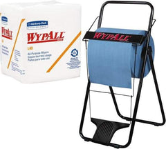 WypAll - L40 1/4 Fold General Purpose Wipes - Poly Pack, 12" x 12-1/2" Sheet Size, White - Industrial Tool & Supply