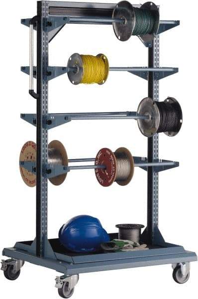 Rousseau Metal - 32" Wide x 59-1/8" High x 27" Deep, Mobile Equipment Stand - 1,200 Lb Capacity - Industrial Tool & Supply