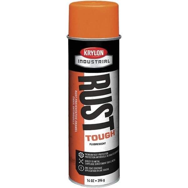 Krylon - Orange, 15 oz Net Fill, Fluorescent, Acrylic Enamel Spray Paint - 15 to 20 Sq Ft per Can, 20 oz Container - Industrial Tool & Supply
