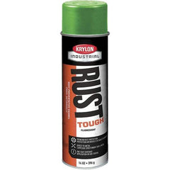 Krylon - Green, 15 oz Net Fill, Fluorescent, Acrylic Enamel Spray Paint - 15 to 20 Sq Ft per Can, 20 oz Container - Industrial Tool & Supply