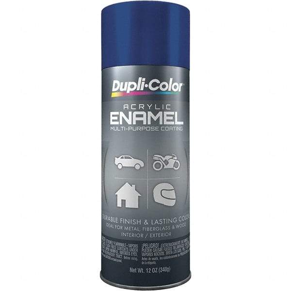 Dupli-Color - Royal Blue, Gloss, Acrylic Enamel Spray Paint - 12 to 14 Sq Ft per Can, 12 oz Container - Industrial Tool & Supply