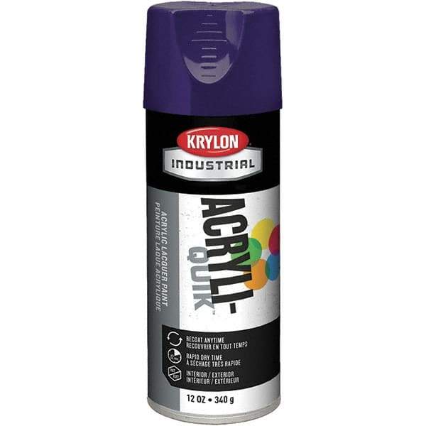 Krylon - Purple, 12 oz Net Fill, Gloss, Aerosol Spray Paint - 15 to 20 Sq Ft per Can, 16 oz Container - Industrial Tool & Supply