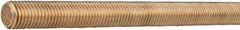 Made in USA - 3/8-16 UNC (Coarse), 6' Long, Bronze General Purpose Threaded Rod - Uncoated, Right Hand Thread - Industrial Tool & Supply