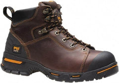 Timberland PRO - Men's Size 15 Wide Width Steel Work Boot - Brown, Leather, Rubber Upper, Rubber Outsole, 6" High, Safety Toe, Puncture Resistant - Industrial Tool & Supply